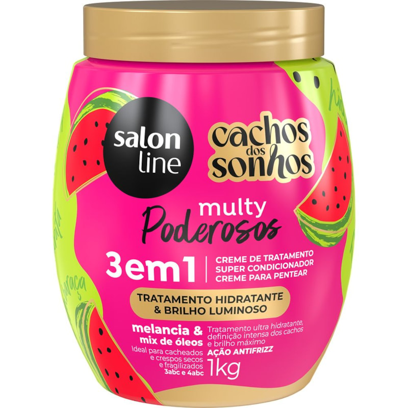 Creme de Tratamento 3 em 1 Salon Line Cachos Dos Sonhos Multy 1 kG Melancia