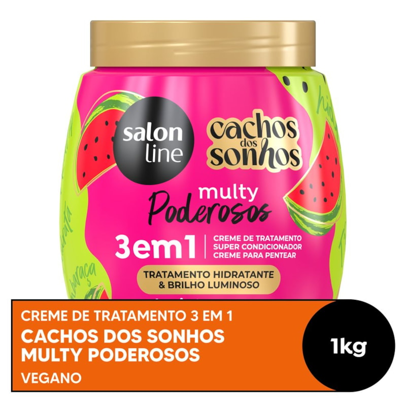 Creme de Tratamento 3 em 1 Salon Line Cachos Dos Sonhos Multy 1 kG Melancia