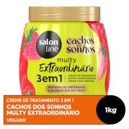 Creme de Tratamento 3 em1 Salon Line Cachos dos Sonhos Multy 1kg Morango