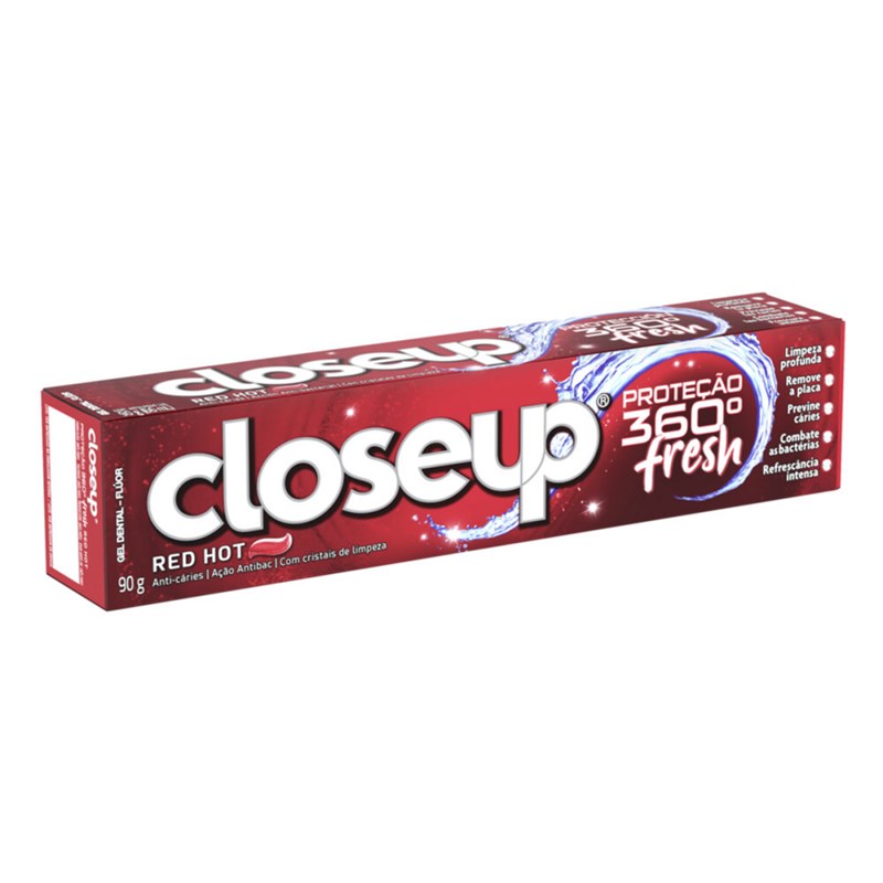 Creme Dental em Gel Closeup Proteção 360º Fresh Red Hot 90g