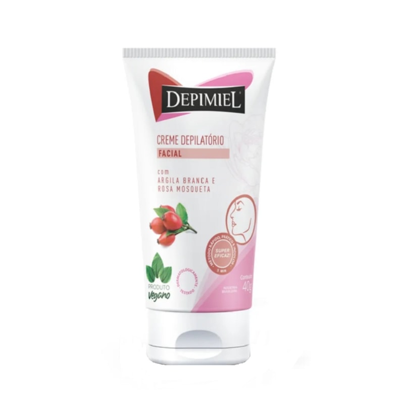 Creme Depilatório Facial Depimiel 40gr Argila Branca E Rosa Mosqueta