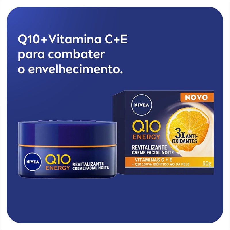 Creme Facial Nivea Q10 Energy 50 gr Antissinais Noite