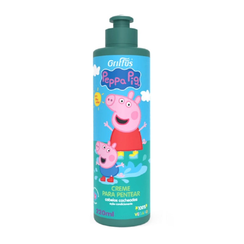 Creme Para Pentear Griffus 220 ml Cachos  Peppa Pig Verde