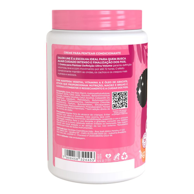 Creme para Pentear Salon Line 1 Kg Definição Ultra Volume