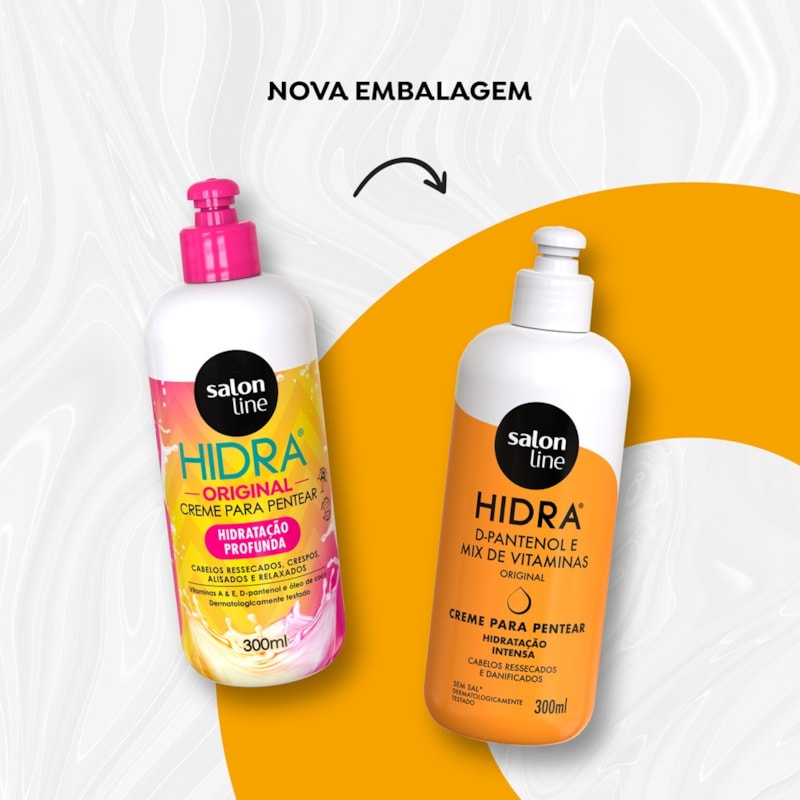 Creme para Pentear Salon Line Hidra 3 em 1 300 ml Hidratação Intensa