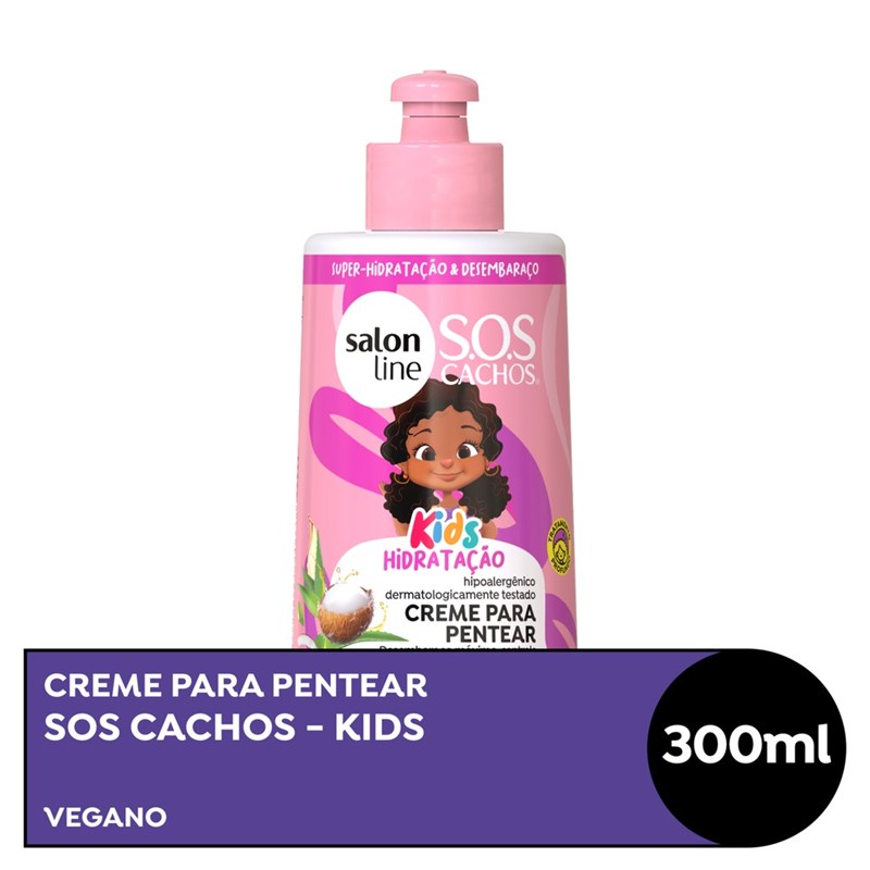Creme Para Pentear Salon Line Infantil S O S Cachos Kids 300 Ml Hidratacao Lojaslivia