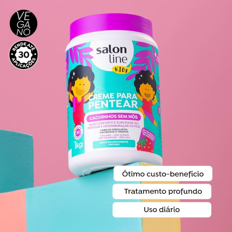 Creme Para Pentear Salon Line Kids 1 Kg Cachinhos Sem Nós