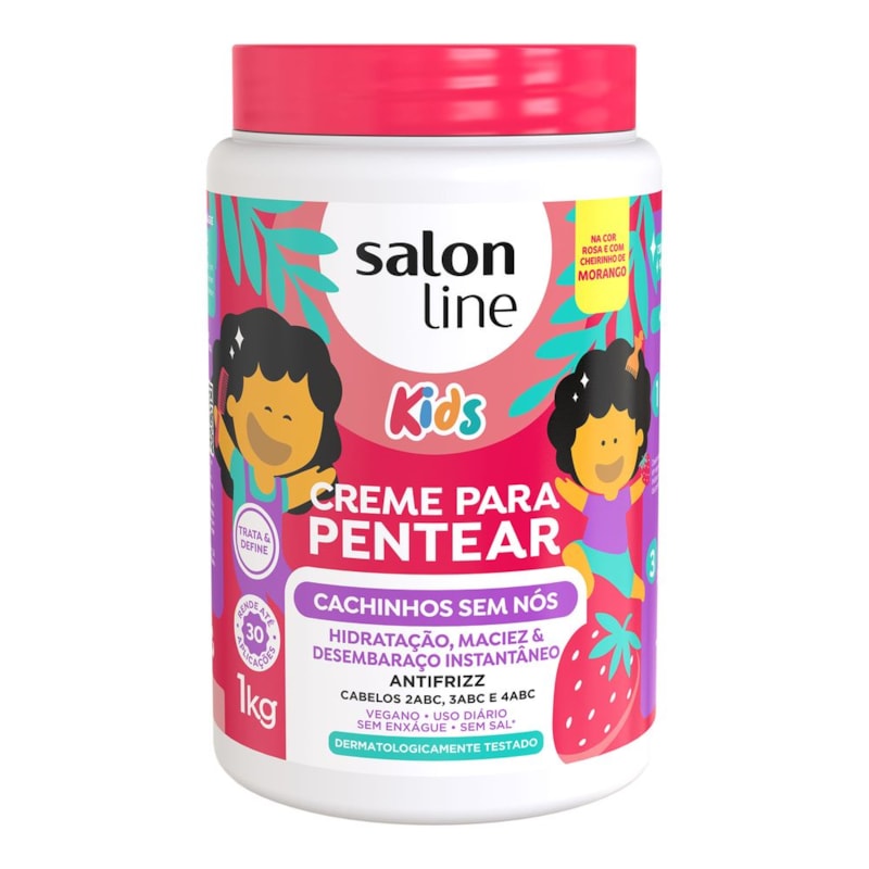 Creme Para Pentear Salon Line Kids 1 Kg Cachinhos Sem Nós