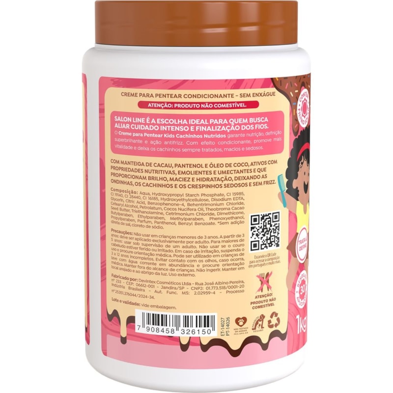 Creme para Pentear Salon Line Kids 1 kg Chocolate