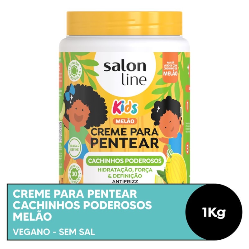 Creme Para Pentear Salon Line Kids 1 Kg Melão