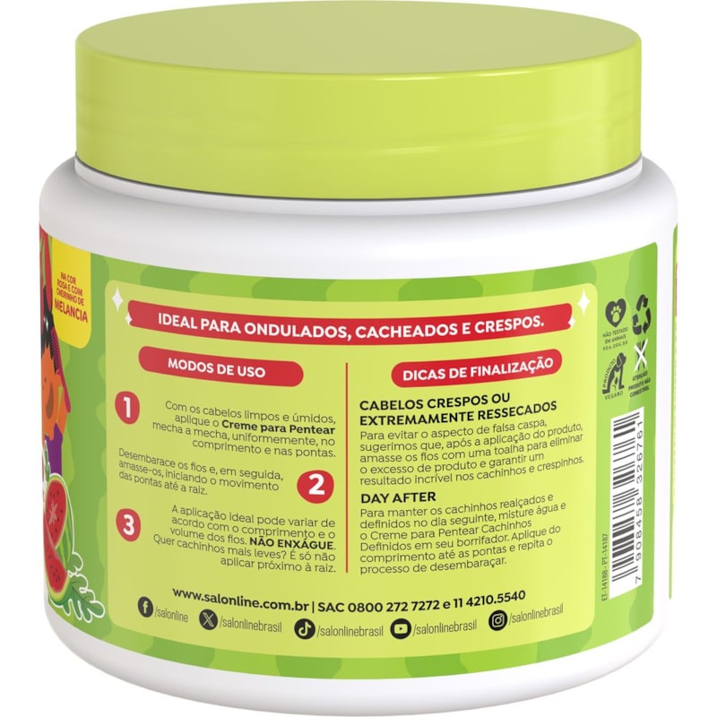 Creme para Pentear Salon Line Kids 500 gr Melancia