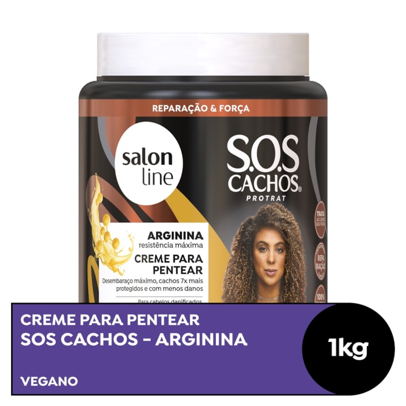 Creme para Pentear Salon Line S.O.S Cachos 1 kg Arginina