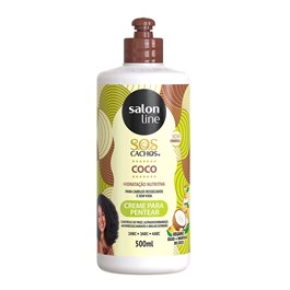 Creme Para Pentear Salon Line S.O.S CACHOS COCO 500 ml Oleo e Manteiga de Coco 