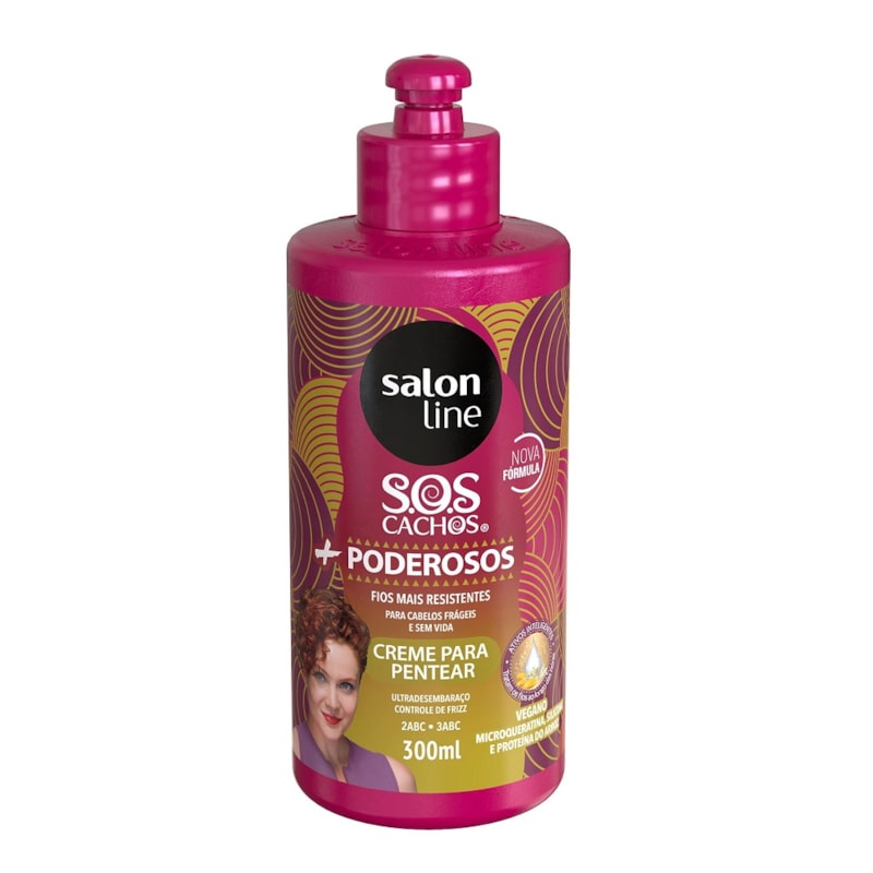 Creme Para Pentear Salon Line S O S Cachos Poderosos 300 Ml Ondulados E Cacheados Lojaslivia