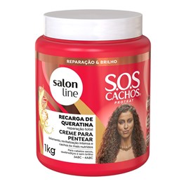 Creme Para Pentear Salon Line SOS Cachos 1 kg  Recarga De Queratina
