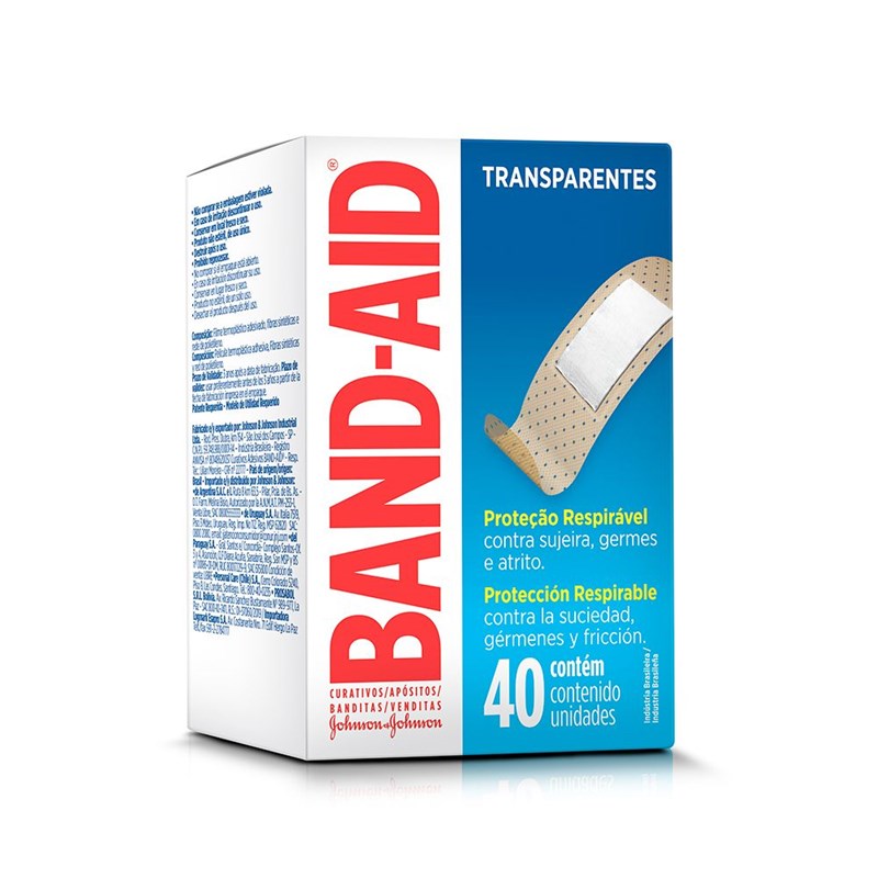 Curativo Band-Aid Johnsons & Johnsons Transparente | Com 40 Unidades