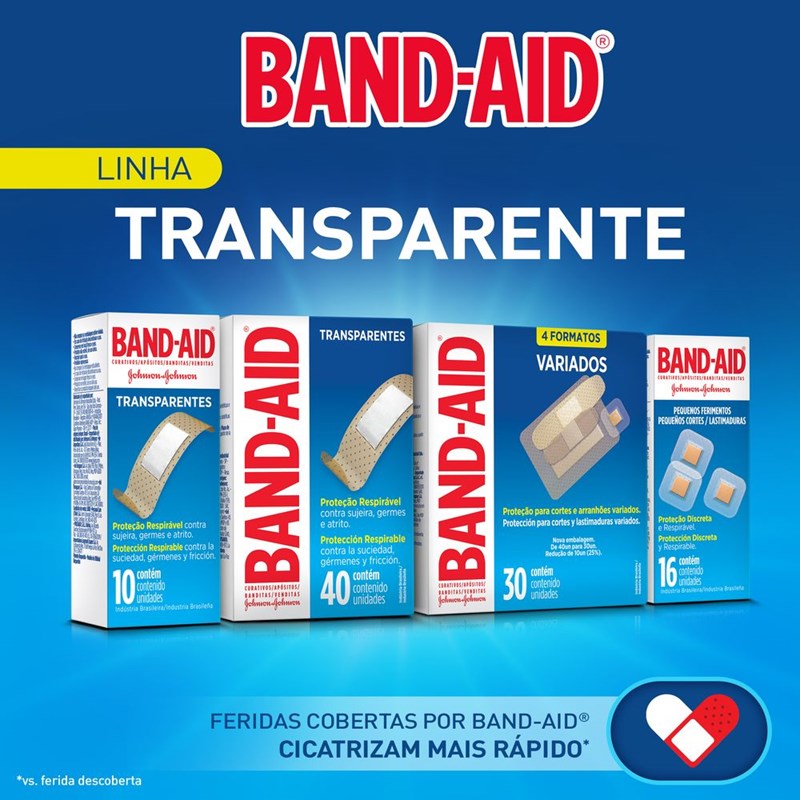 Curativos Band-Aid Transparente | Com 10 Unidades