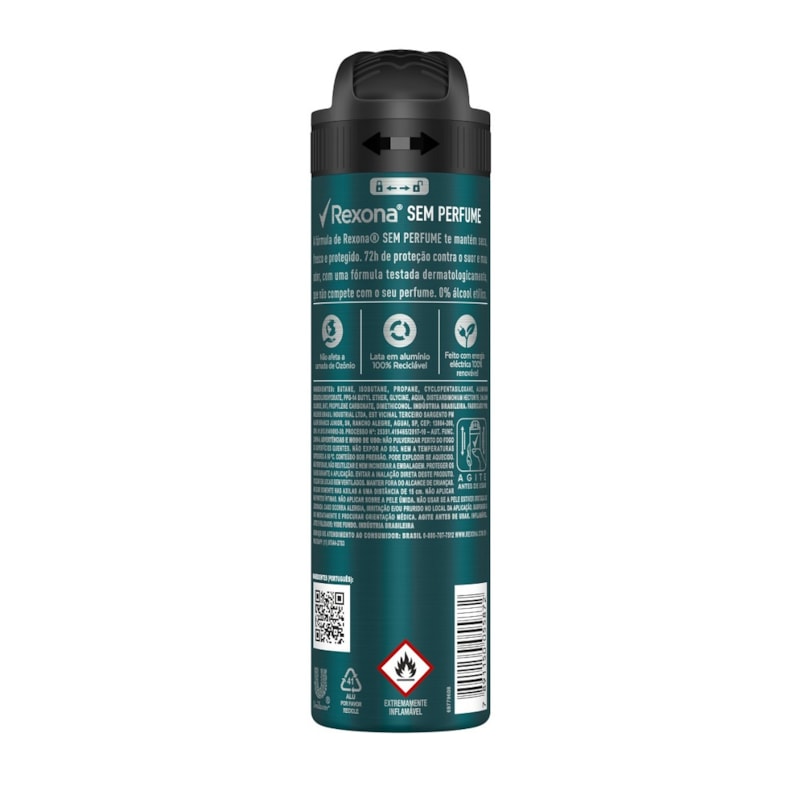 Desodorane Aerosol Antitranspirante Rexona Men 150 ml Sem Perfume