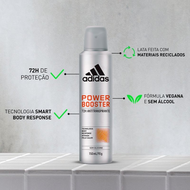 Desodorante Aerosol Adidas Masculino 150 ml Power Booster