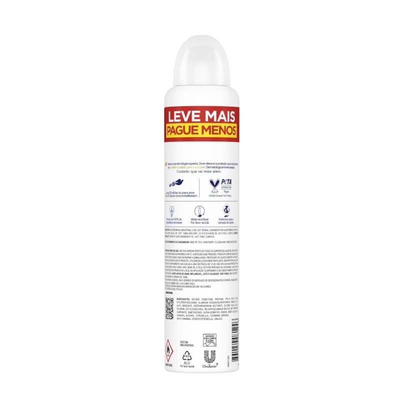 Desodorante Aerosol Antitranspirante Dove 250 ml Leve Mais Pague Menos Invisible Dry