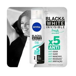 Desodorante Aerosol Antitranspirante Feminino Nivea  Black & White Invisible Fresh 150ml