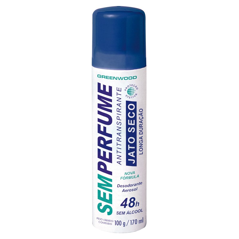 Desodorante Aerosol Antitranspirante Greenwood Sem Perfume 100 gr 
