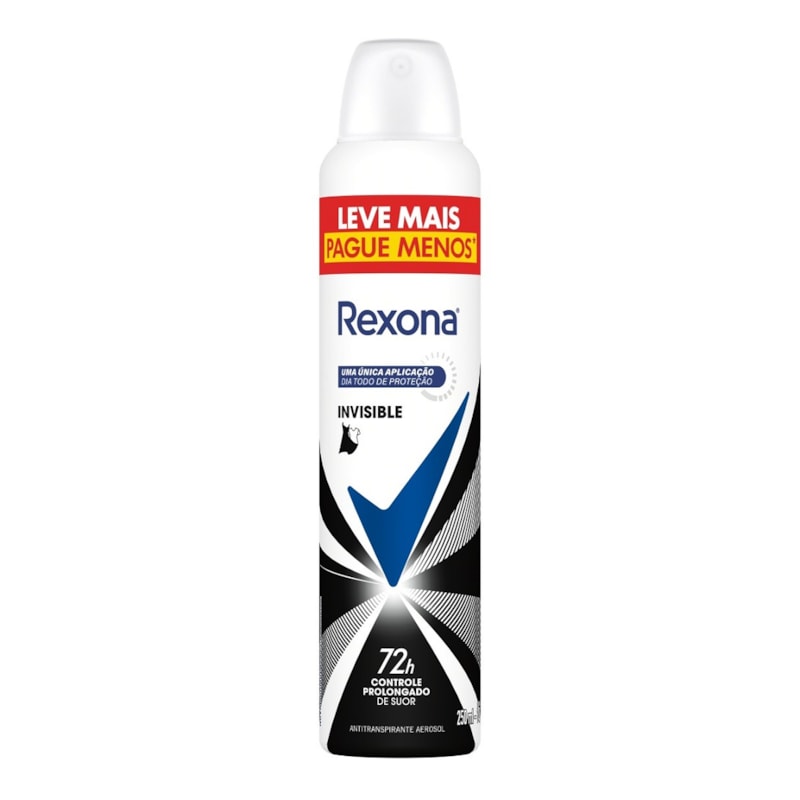 Desodorante Aerosol Antitranspirante Rexona 250 ml Leve Mais Pague Menos Invisible