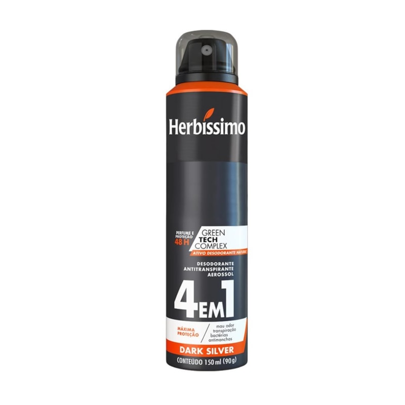 Desodorante Aerosol Herbíssimo Masculino 150 ml Dark Silver