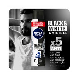 Desodorante Aerosol Masculino Nivea Black & White Invisible Embalagem Economica