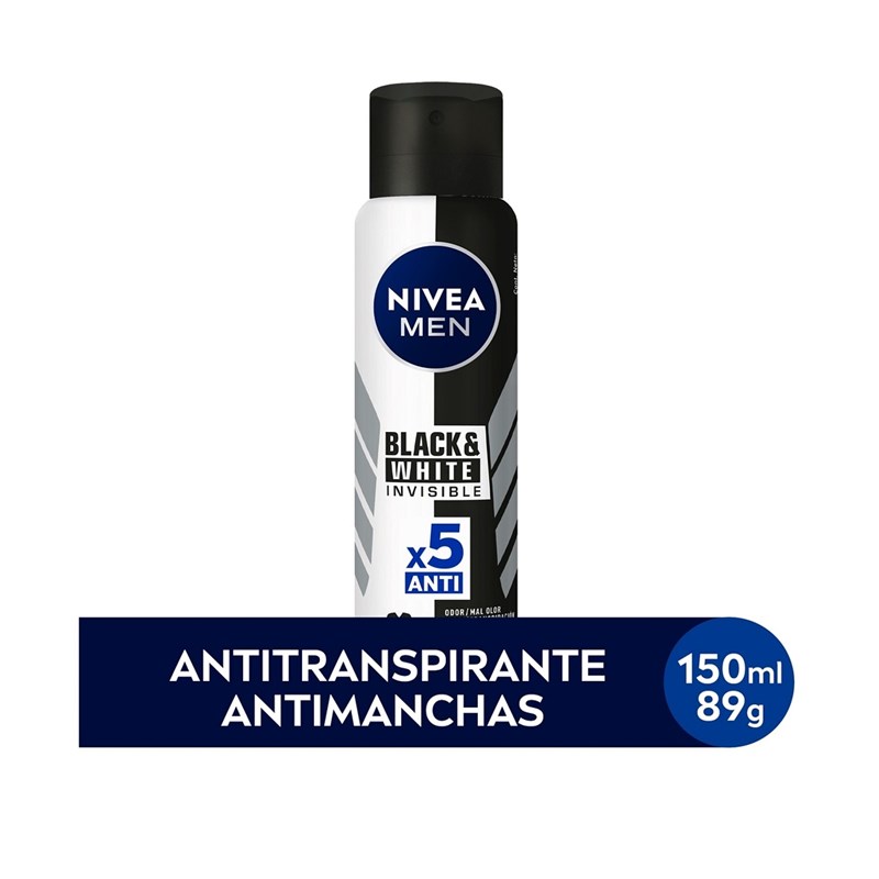 Desodorante Aerosol Nivea Men 150 ml Black & White