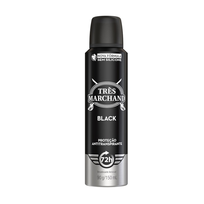 Desodorante Aerosol Tres Marchand 150 ml Black