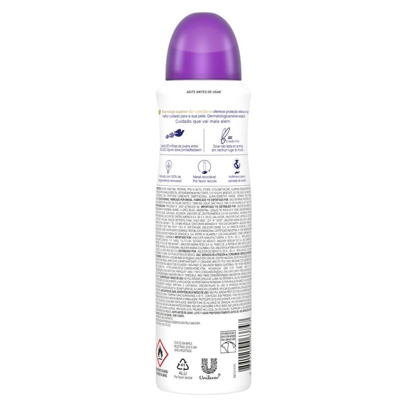Desodorante Antitranspirante Aerosol Dove Go Fresh Amora e Flor de Lótus 150ml 