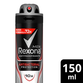 Desodorante Antitranspirante Aerosol Masculino Rexona Antibacterial Protection 72 horas 150ml