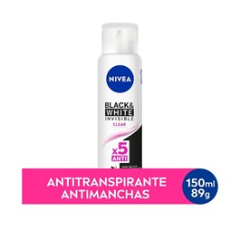 Desodorante Antitranspirante Aerosol Nivea Feminino 150 ml Invisible Black & White Clear