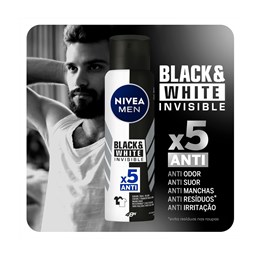Desodorante Antitranspirante Aerosol Nivea Men 150 ml Invisible Black & White