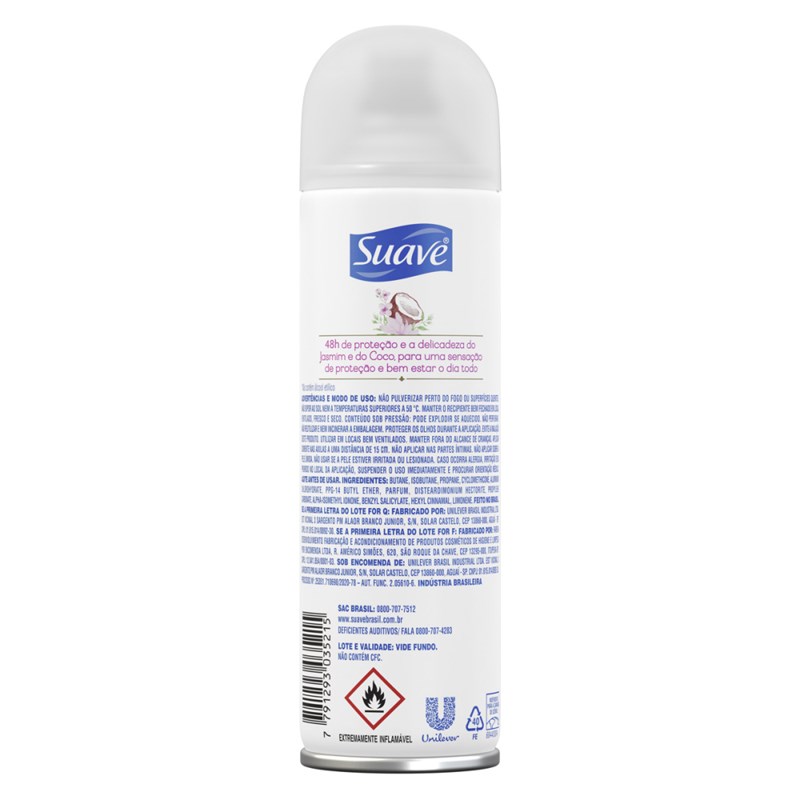 Desodorante Antitranspirante Suave Jasmin e Coco 150ml
