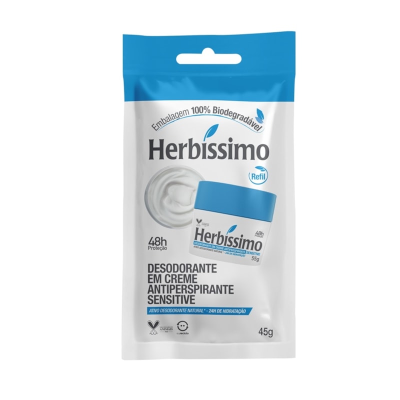 Desodorante Creme Herbíssimo Refil 45 gr Sensitive