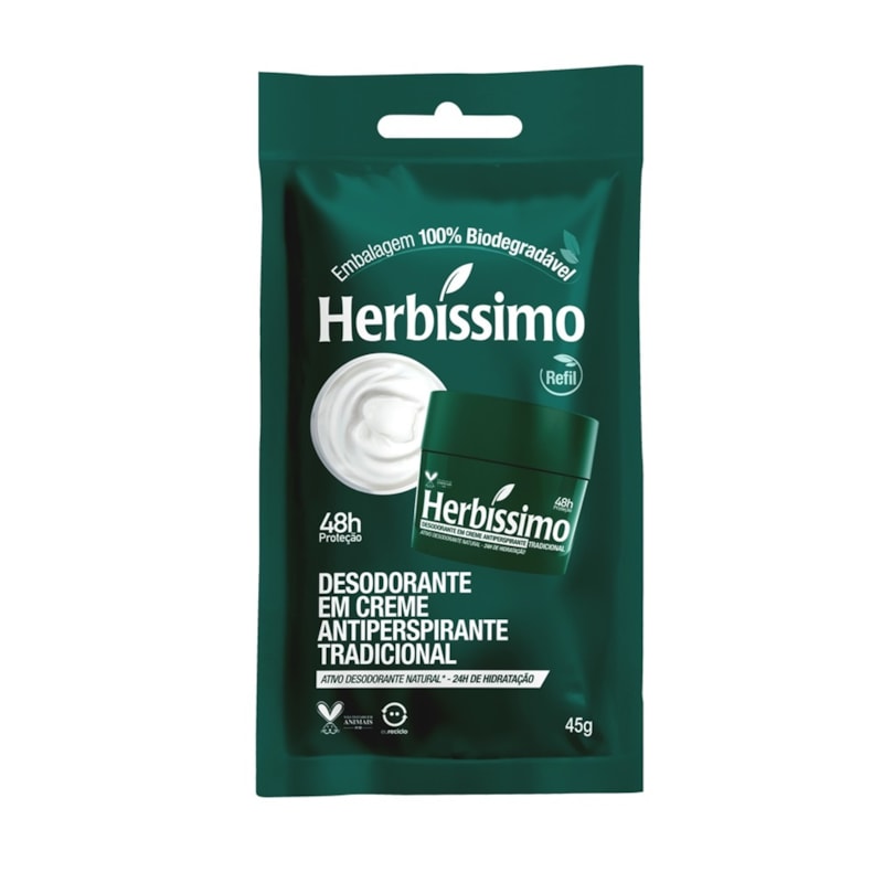 Desodorante Creme Herbíssimo Refil 45 gr Tradicional