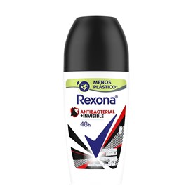 Desodorante Roll On Antitranspirante Rexona 50 ml Antibacterial + Invisible