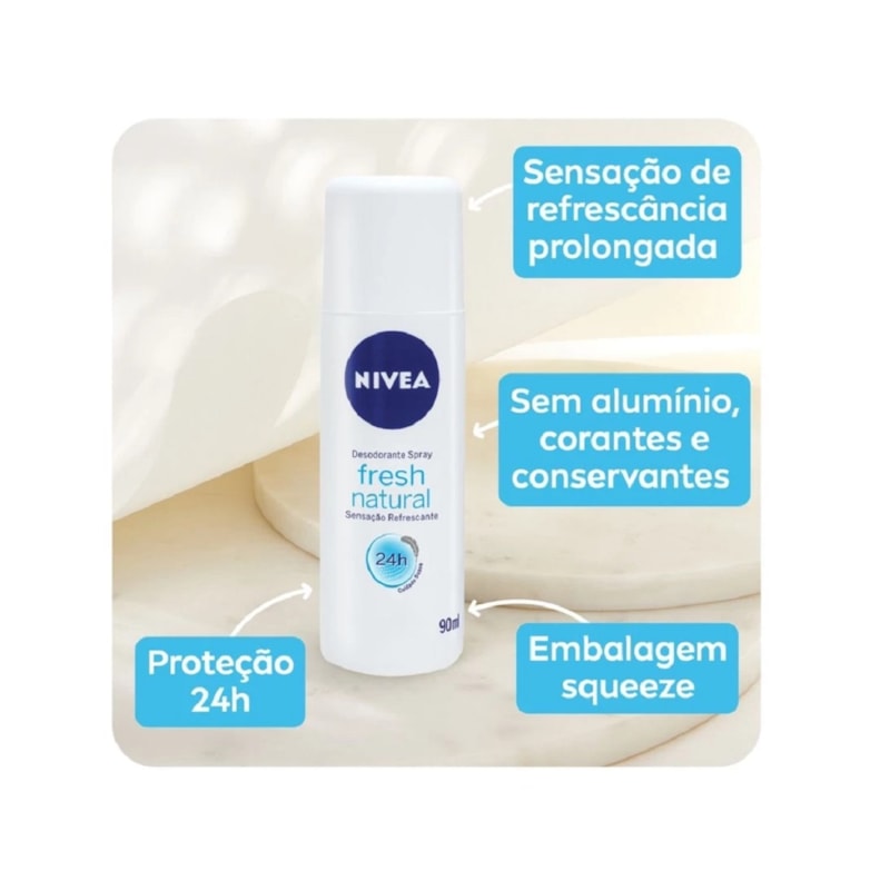 Desodorante Spray Feminino 90 ml Fresh Natural