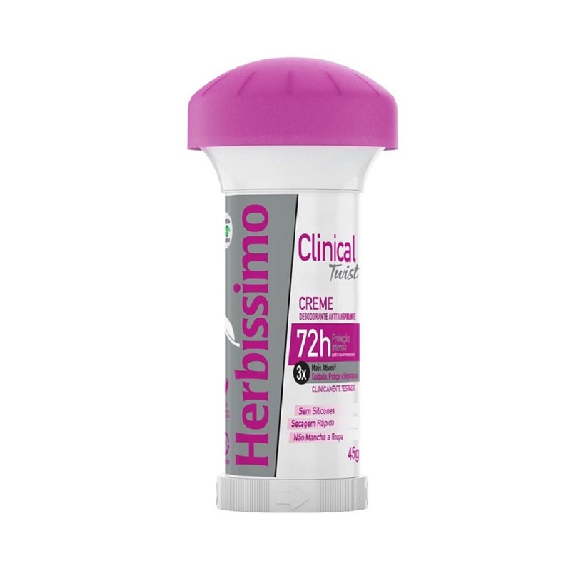 Desodorante Stick Herbíssimo Clinical Twist 45 gr Rosa