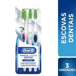 Escova Dental Oral-B Gengiva Detox Untrafino 3 Unidades