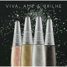 Esmalte Impala Viva Ame & Brilhe Glitter 3D 7,5 ml Brilhe Como Diamante