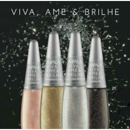 Esmalte Impala Viva Ame & Brilhe Glitter 3D 7,5 ml Viva com Amor