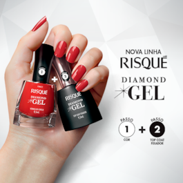 Esmalte Risqué Diamond Gel Cremoso 9,5 ml Vermelho Cereja