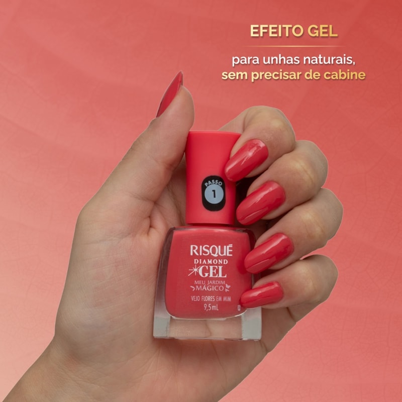 Esmalte Risqué Diamond Gel Meu Jardim Mágico 9,5 ml Vejo Flores em Mim