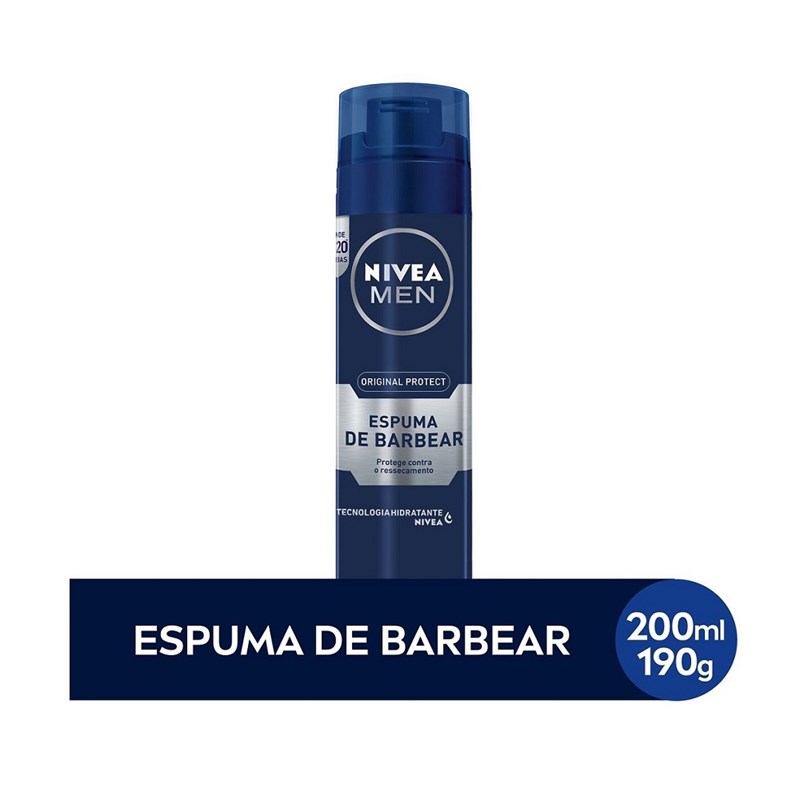 Espuma para Barbear Nivea Men 200 ml Original Protect