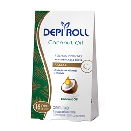Folhas Prontas Facial Depi Roll Coconut Oil 16 Unidades 