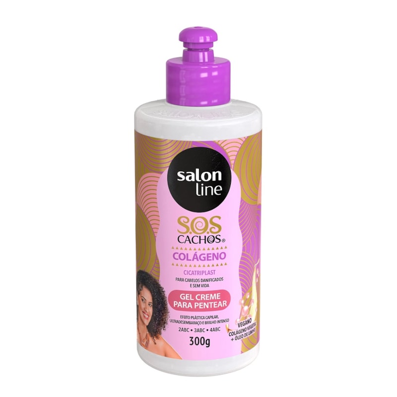 Gel Creme Para Pentear Salon Line Sos Cachos 300 Gr Colageno Lojaslivia