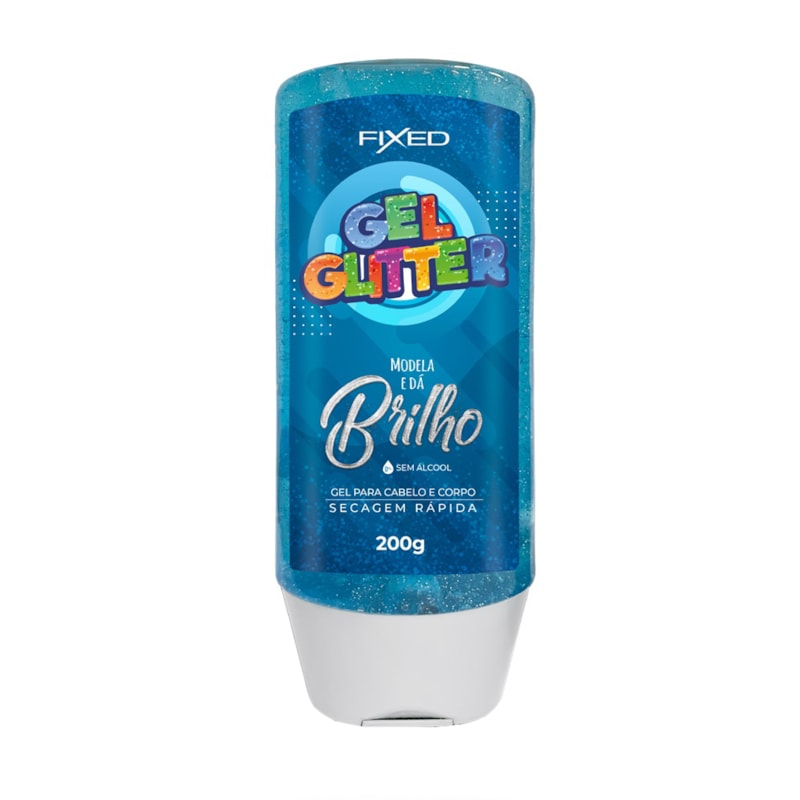 Gel Glitter Fixed Corpo e Cabelo 200 gr Azul